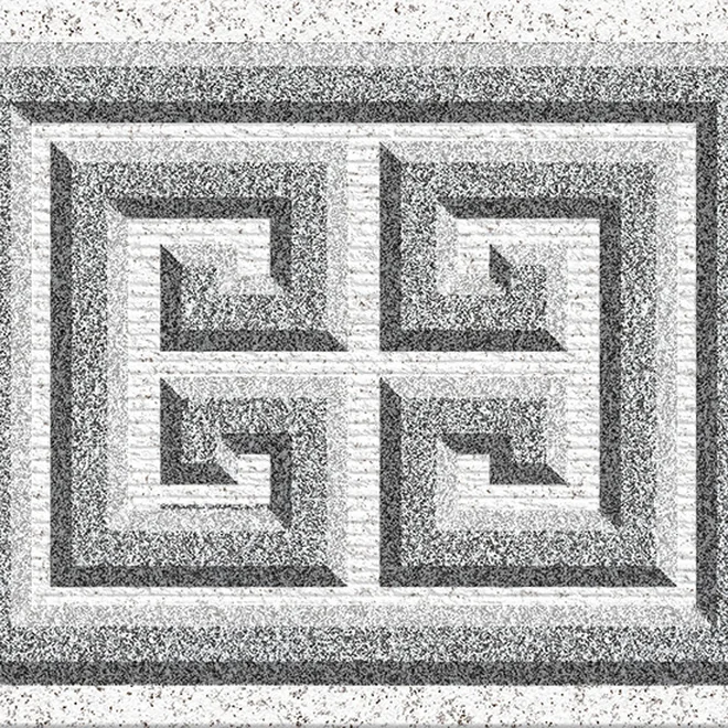 回形纹底座花·雅士白,芝麻灰