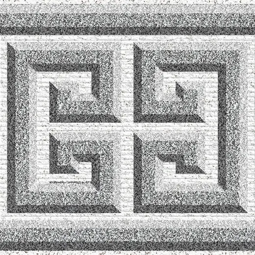 回形纹底座花·雅士白,芝麻灰